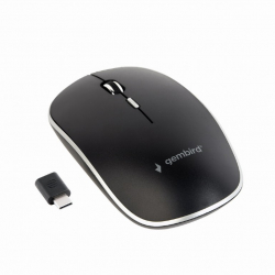 Мишка GEMBIRD MUSW-4BSC-01 Silent wireless optical mouse, черна, Type-C receiver