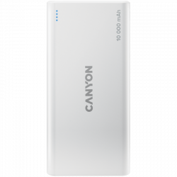 Батерия за смартфон CANYON PB-108, 10000 mAh, 5 V, 2.1 A, 10.5 W, USB 2.0, Micro USB, Бял