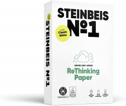 Хартия за принтер Steinbeis Копирна хартия N1, ISO 55, 100% рециклирана, A4, 80 g-m2, 500 листа