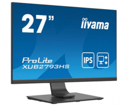 Монитор IIYAMA XUB2793HS-B4 27" IPS LED panel, Ultra Slim, 1920x1080, 75 Hz, 4ms, 300cdm, VGA, HDMI, DP, Speakers, HAS, Pivot