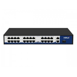 Комутатор/Суич POE Switch 10/100, 24 Ports +2 UPLINK X 1000Mbit + 1 SFP UPLINK Ports, 10.8Gbps af/at