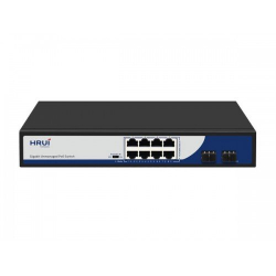 Комутатор/Суич POE Switch 10/100/1000, 8 Ports + 2 SFP UPLINK Ports, 20Gbps, IEEE802.3af/at