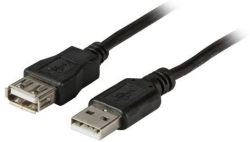 Кабел/адаптер USB 2.0 Удължителен кабел USB A male - female, черен Изберете дължина 0.50 метра