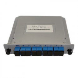 Оптичен PLC сплитер 1x8 с SC-UPC конектори, LGX касета, Conneu