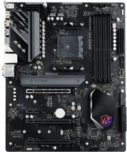 Дънна платка ASROCK B550 PG RIPTIDE - AM4, 4 x DDR4 DIMM слота, Максимален капацитет на системната памет 128 GB, ATX