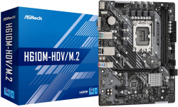 Дънна платка ASROCK Main Board Desktop H610M-HDV-M.2 S1700, 2x DDR4, 1x PCIe x16, 2x PCIe