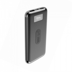 Батерия за смартфон Wesdar Външна батерия S185, безжична, с дисплей, 10000 mAh, черна