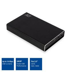 Кутия/Чекмедже за HDD Чекмедже за твърд диск ACT AC1220, 2.5&quot;, SATA, USB-C 3.2 Gen2 (USB 3.1), Черен
