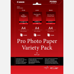 Хартия за принтер Canon Pro Photo Paper Variety Pack PVP-201, A4 (5xPT-101, 5xLU-101, 5xPM-101)