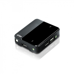 KVM продукт ATEN CS782DP, 2-портов, USB, DisplayPort, Audio, 4K Включени кабели