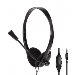 Слушалки HEADSET LogiLink Stereo w-mic, 1x3.5mm jack, HS0055