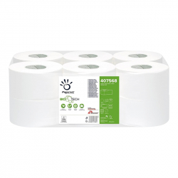 Продукт Papernet Тоалетна хартия Bio, Mini Jumbo, двупластова, 405 къса, 12 броя