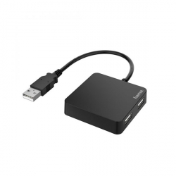 USB Хъб HAMA 200121, 4х USB 2.0, съвместимост с Windows, Mac OS, черен цвят