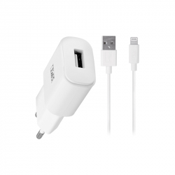 Зарядно за телефон TNB, 5 W, с Lightning кабел, бяло