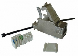 Конектор / букса SETEC module system, XKJ CAT.6a жак, 1x RJ45 STP, toolless with earthing cable