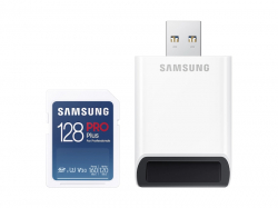 SD/флаш карта Samsung 128GB SD PRO Plus + Reader, Class10, Read 160MB-s - Write 120MB-s