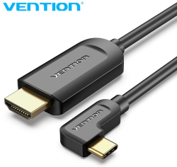 Кабел/адаптер Vention Кабел Type-C to HDMI Cable Right Angle 1.5M Black - CGVBG