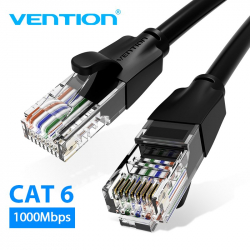 Медна пач корда Vention Кабел LAN UTP Cat.6 Patch Cable - 1M Black - IBEBF