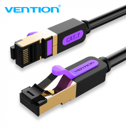Медна пач корда Vention Кабел LAN SSTP Cat.7 Patch Cable - 1M Black 10Gbps - ICDBF