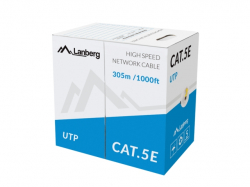 Инсталационен меден кабел  Lanberg Lan Cable UTP Cat.5e 305m Solid CCA Yellow