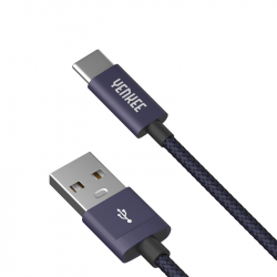 Кабел/адаптер Yenkee Кабел 301 BE, USB-A Male към USB-C Male, 1 m, син