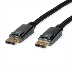 Кабел/адаптер ROLINE 11.04.5868 :: DisplayPort кабел, v1.4, DP-DP, M-M, черно-сиво, 3.0 м