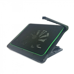 Поставка за лаптоп Wesdar Охладителна поставка за лаптоп K-8288F, с LED лампа, черно-зелен