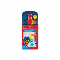 Канцеларски продукт Faber-Castell Акварелни бои Connector, 12 цвята, синя палитра