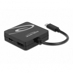 Кабел/адаптер Адаптер 4 в 1 USB-C мъжко - VGA DVI DisplayPort HDMI женско, Черен Delock 63129