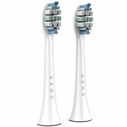 Бяла техника AENO Replacement toothbrush heads, White, Dupont bristles, 2pcs in set