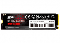 Хард диск / SSD SILICON POWER UD80 250GB SSD, M.2 2280, PCIe Gen 3x4, Read-Write: 3400 - 3000 MB-s