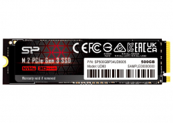 Хард диск / SSD SILICON POWER UD80 500GB SSD, M.2 2280, PCIe Gen 3x4, Read-Write: 3400 - 3000 MB-s