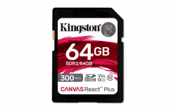 SD/флаш карта Kingston Canvas React SDXC 64GB, UHS-II