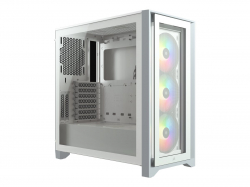 Кутия CORSAIR iCUE 4000X RGB Tempered Glass Mid-Tower White case