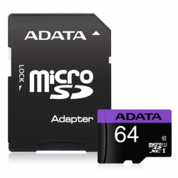 SD/флаш карта Adata 64GB MicroSDXC UHS-I CLASS 10 (1 adapter)