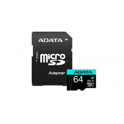 SD/флаш карта ADATA 64GB MicroSDXC UHS-I U3 V30S (with adapter)