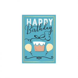 Gespaensterwald Картичка Happy Birthday, синя