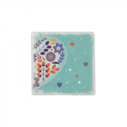 Gespaensterwald Подложка за чаша, мраморна, сърце, синя 1048