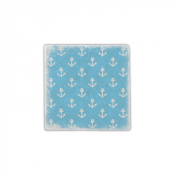 Gespaensterwald Подложка за чаша, мраморна, котви, синя 0909