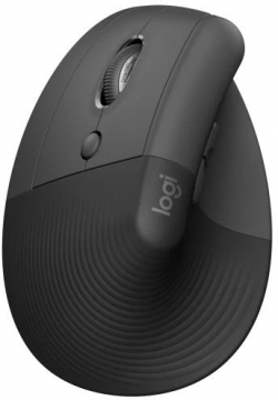 Мишка Logitech Lift Left Vertical, Безжична, 4000 dpi, Графитен