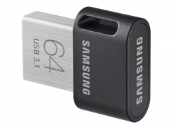 USB флаш памет Samsung MUF-64AB Fit plus, 64GB, USB 3.1, сив цвят