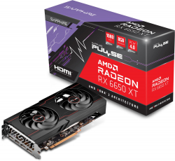 Видеокарта SAPPHIRE AMD RADEON RX 6650XT GAMING OC Pulse 8GB GDDR6 128bit, 2635MHz -17, 5Gbps, 3x DP, 1x HDMI, 2 fan, 2 slots