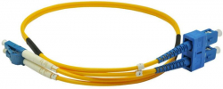 Оптична пач корда LC-UPC-SC-UPC Сингъл мод 9-125 дуплекс, 2 мм кабел
Дължина 1 метър