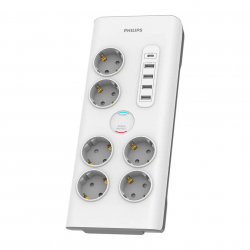Контакт PHILIPS Surge protector 6 outlets 5 USB ports 2m cable