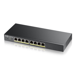 Комутатор/Суич ZyXEL GS1900-8HP, 8-port GbE L2 PoE Smart Switch, 802.3at, desktop, fanless, 70 Watt