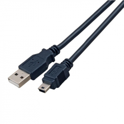USB 2.0 удължителен кабел, Type A plug - Type Mini-B plug, черен — 5 метра