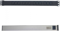 Контакт за шкаф Разклонител с 12 IEC C13 гнезда + 1xC14, за монтаж в шкаф 19", черен