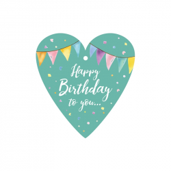 Gespaensterwald Етикет за подарък Happy Birthday To You, сърце