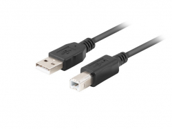 Кабел/адаптер Lanberg USB-A (M) -- USB-B (M) 2.0 cable 3m, black ferrite