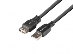 Кабел/адаптер Lanberg extension cable USB-A M-F 2.0, 1.8m, box, black